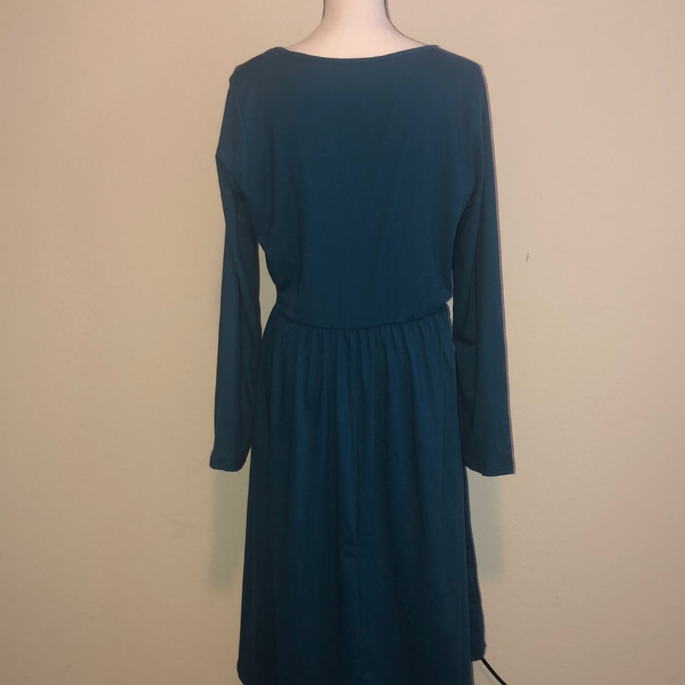 TEAL Fit and Flare Dress - Picture 2 of 4